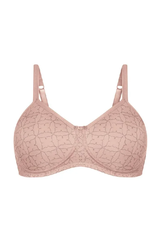 Lola Padded Non-Wired Bra - light taupe / dark taupe #44626 Elegant Silk Bra