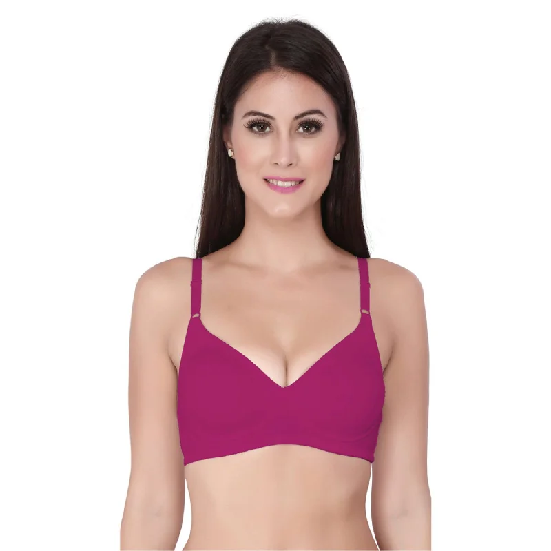 Medium Coverage Non Padded Non Wired Cotton Bra-CB-305 Adjustable Bra Straps