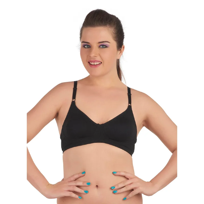 Medium Coverage Non Padded Non Wired Cotton Bra-CB-305 Stretchy Wireless Bra