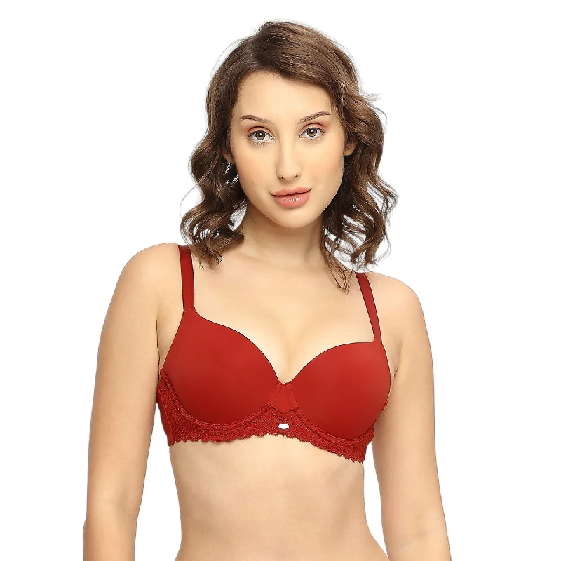 Medium Coverage Padded Wired Lace Bra-FB-550 Lightly Padded Bra