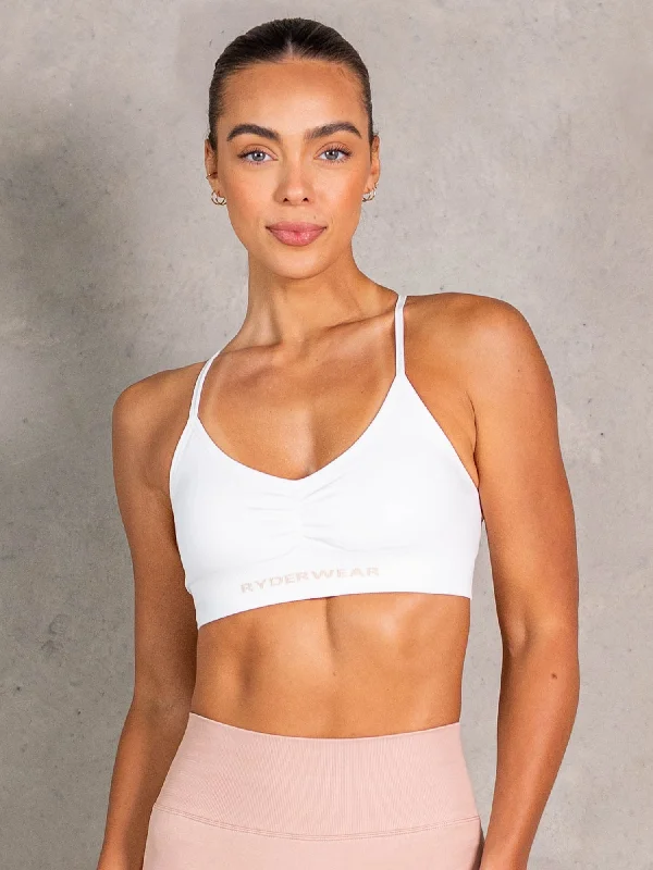 NRG Seamless Sports Bra - White Cozy Wire-Free Bra