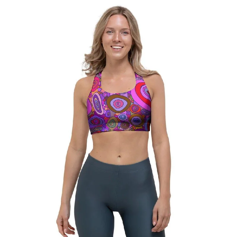 Purple Trippy Hippie Sports Bra Classic Wire-Free Bra
