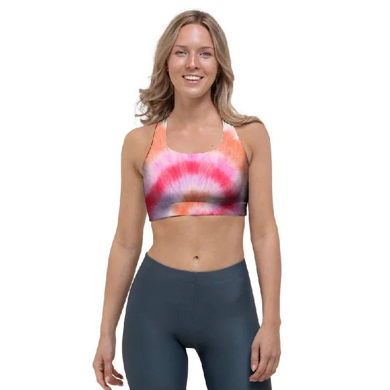 Rainbow Hippie Tie Dye Sports Bra Feminine Lace Bra