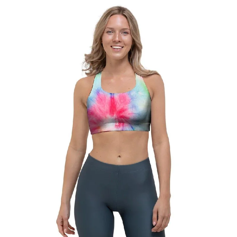 Rainbow Tie Dye Sports Bra Multi-Way Bra Design