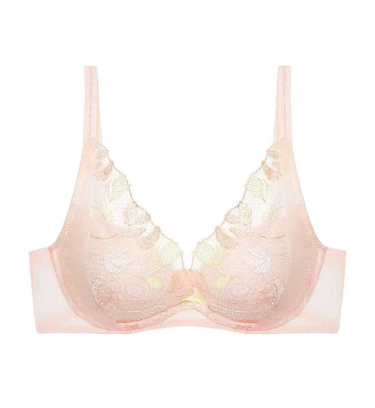 SPRING EMBROIDERY WIRED PUSH UP BRA Active Wear Bra