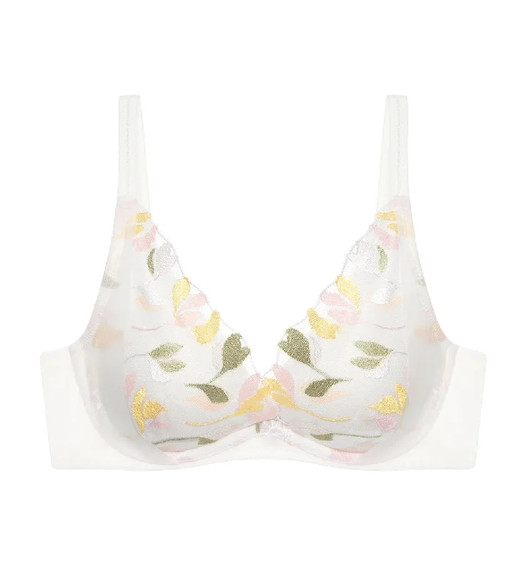 SPRING EMBROIDERY WIRED PUSH UP BRA Soft Cup Bra