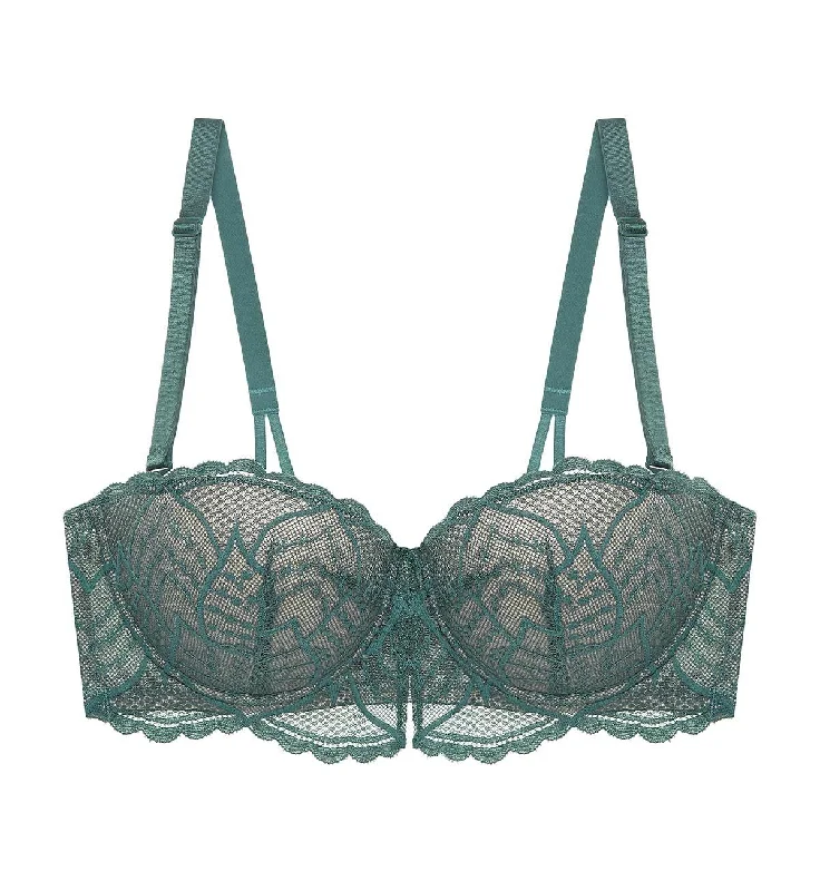 STYLE DOUBLE PUSH WIRED DETACHABLE BRA Trendy Lace Bra