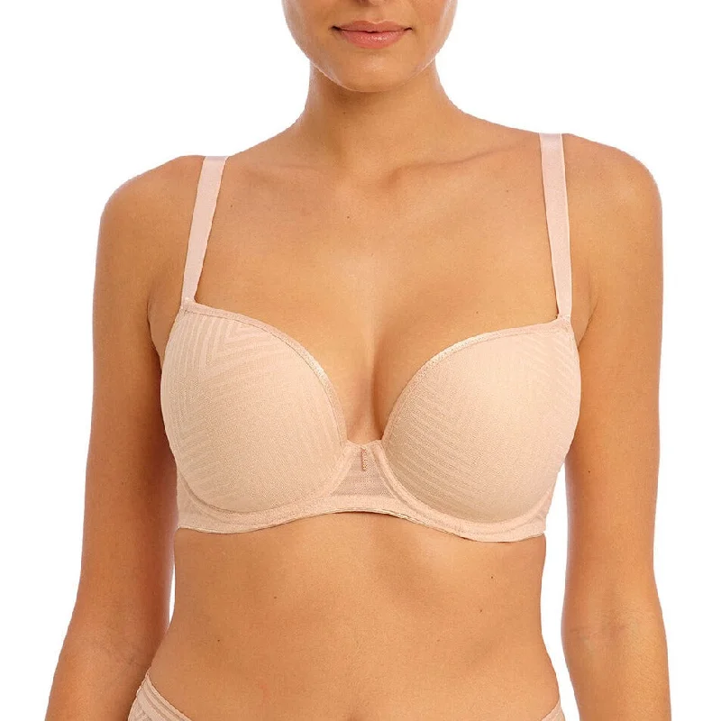 Tailored UW Moulded Plunge Bra In Natural Beige - Freya Soft Mesh Bra