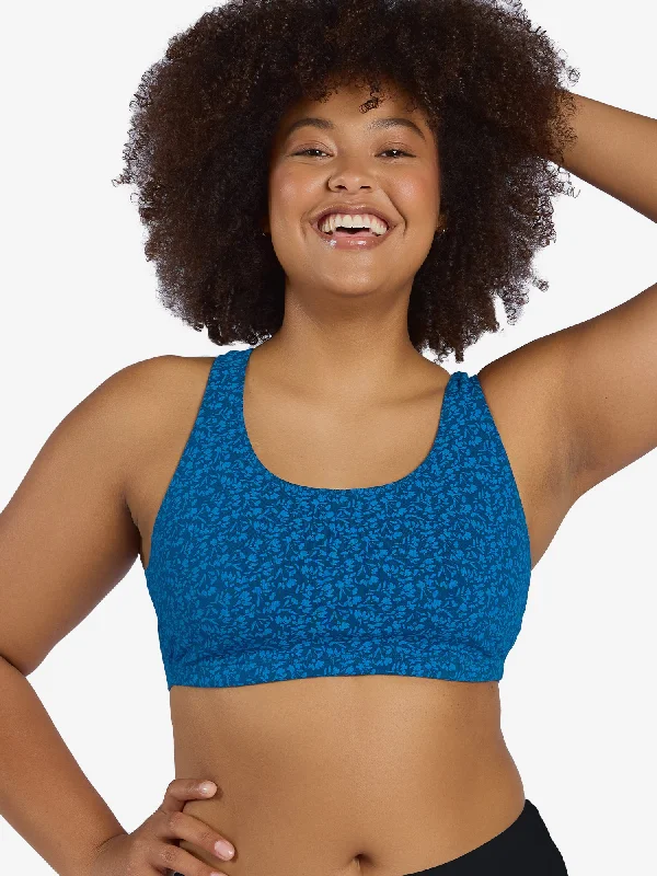 The Serena - Cotton Wirefree Sports Bra Elegant Satin Bralette