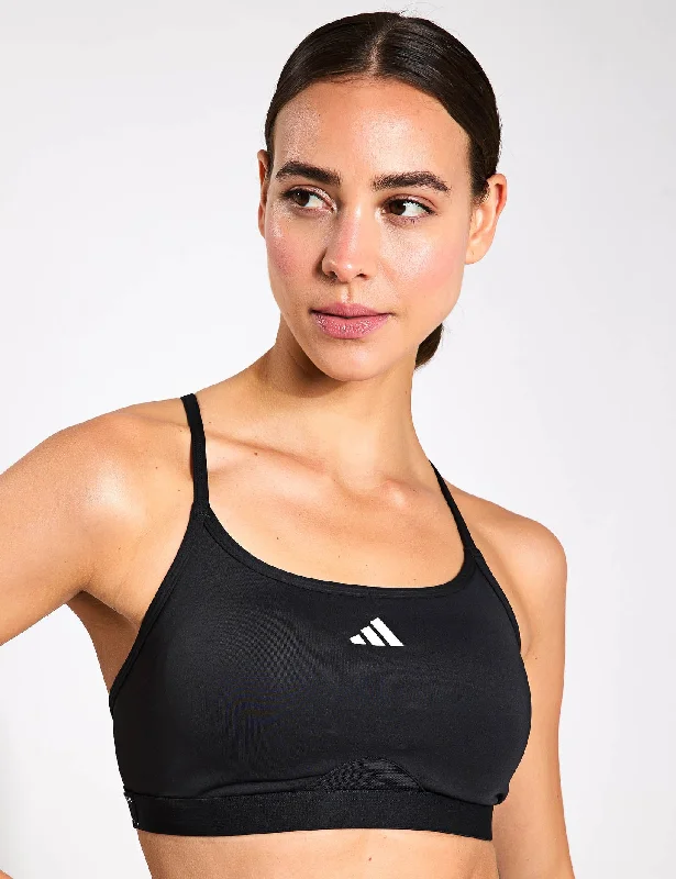 Aeroreact Training 3-Stripes Bra - Black Soft Mesh Bra