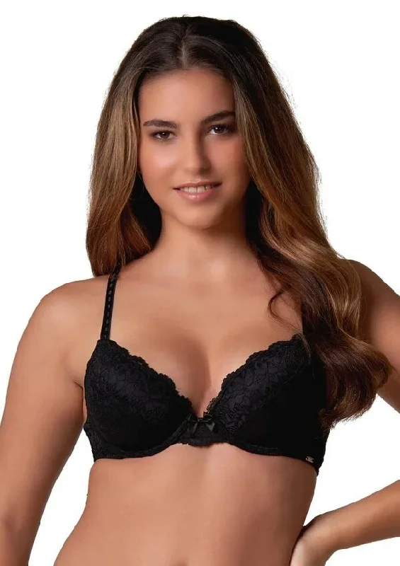 After Eden Molly Underwire Lace Bra, Black Active Support Bra