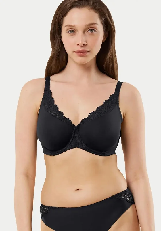 Triumph Amourette Minimizer Bra, Black Breathable Full Coverage