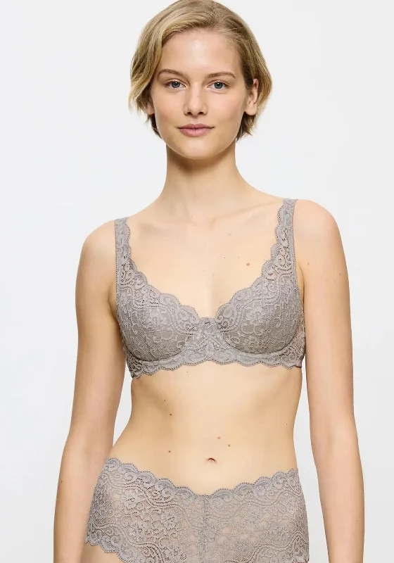 Triumph Amourette Wired Padded Bra, Grey Classic Wire-Free Bra