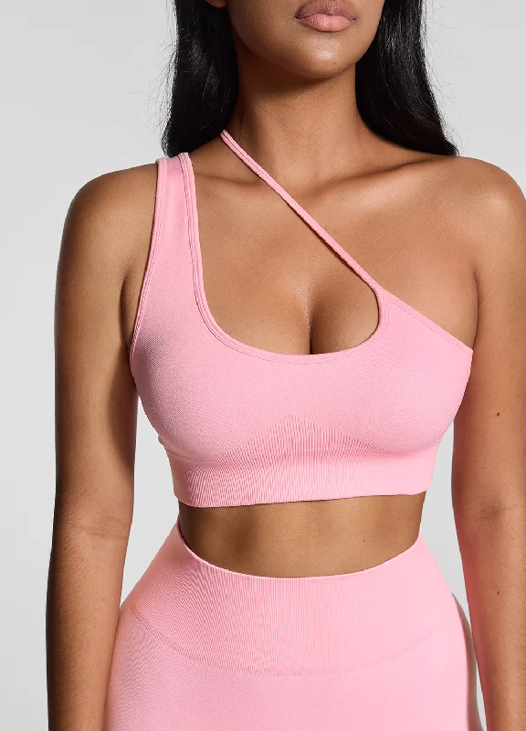 Asymmetrical Sports Bra Elegant Satin Bralette