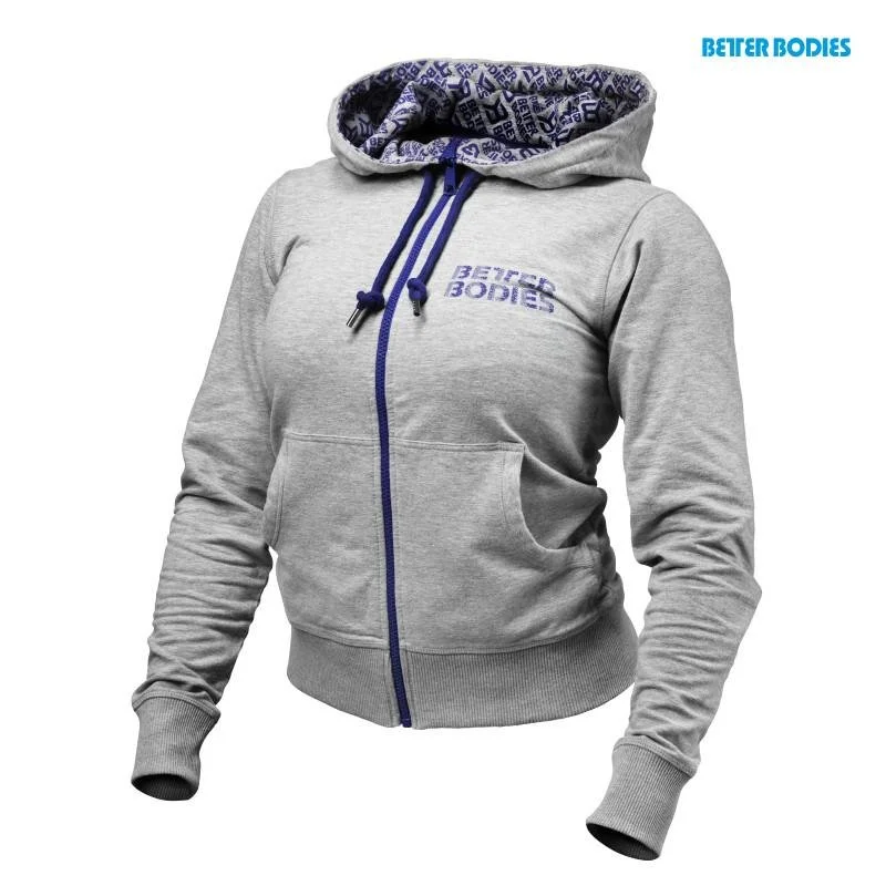 Better Bodies Soft Logo Hoodie - Greymelange Hoodie Dress Longline Feminine