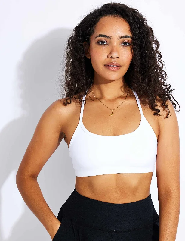 Spacedye Slim Racerback Bra - Cloud White Seamless Sports Bra