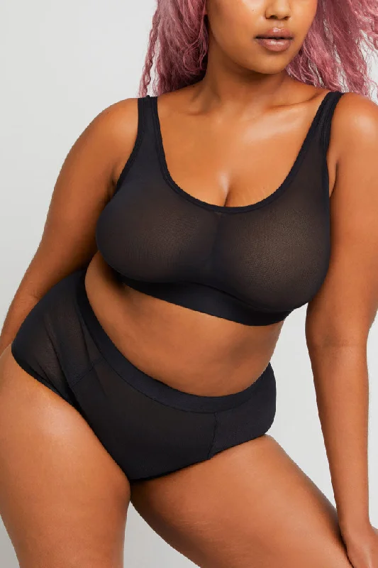 Sieve Bra Top in Black Full Coverage Bralette