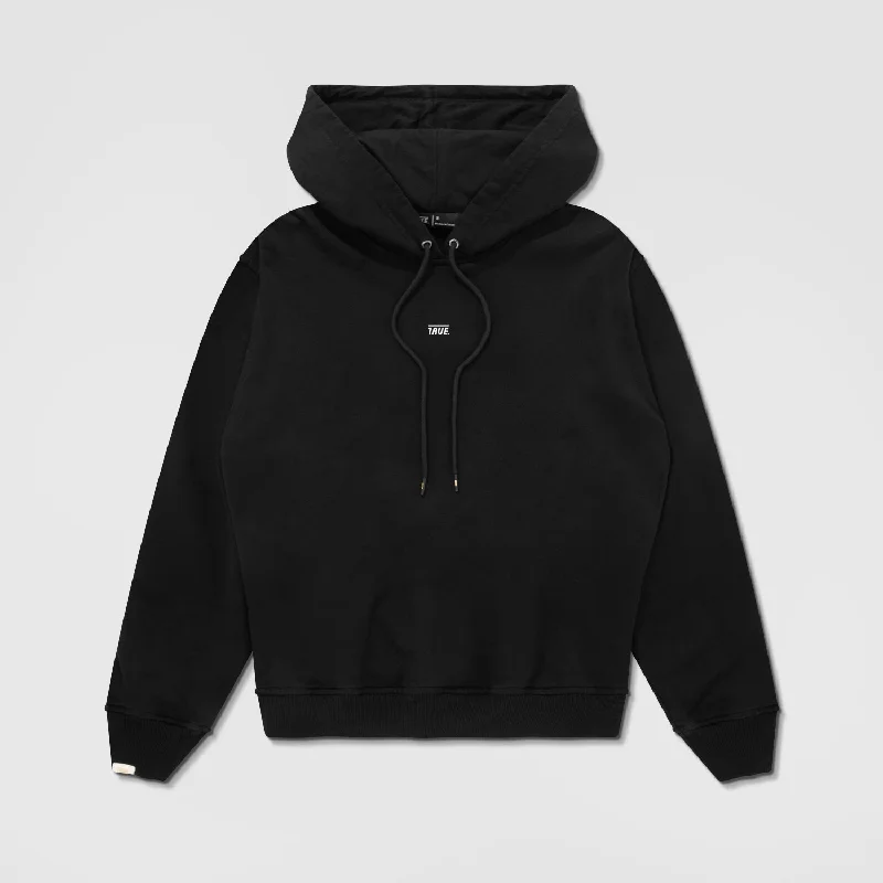 Classic Hoodie - Black Hoodie with Contrast Stitching Detailed Premium