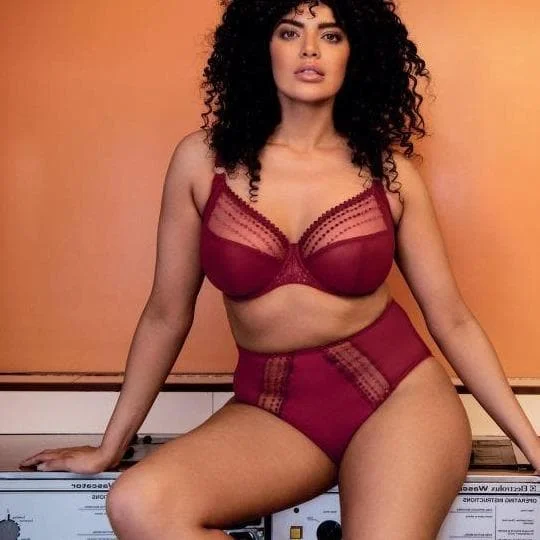 Elomi Matilda UW Plunge Bra in in Crimson EL8900 Soft Padded Bralette