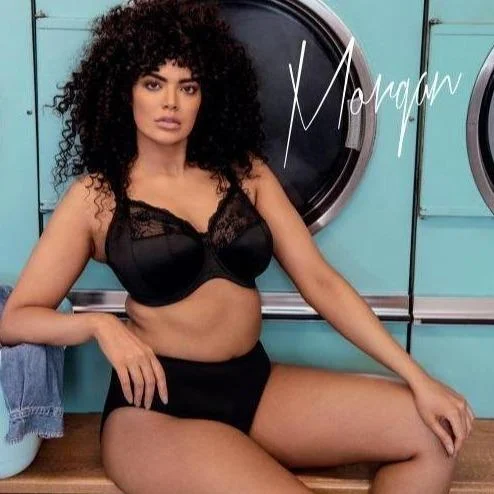 Elomi Morgan Underwire Bra in Black EL4111 Sexy Mesh Bra