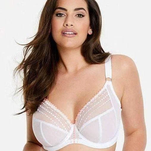 Elomi Matilda UW Plunge Bra in White EL8900 Supportive Wireless Bra