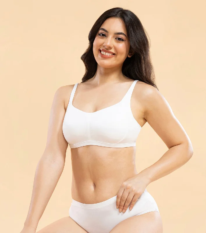 Enamor A058 Cotton Eco-Antimicrobial Comfort Minimizer Bra Soft Cup Bralette