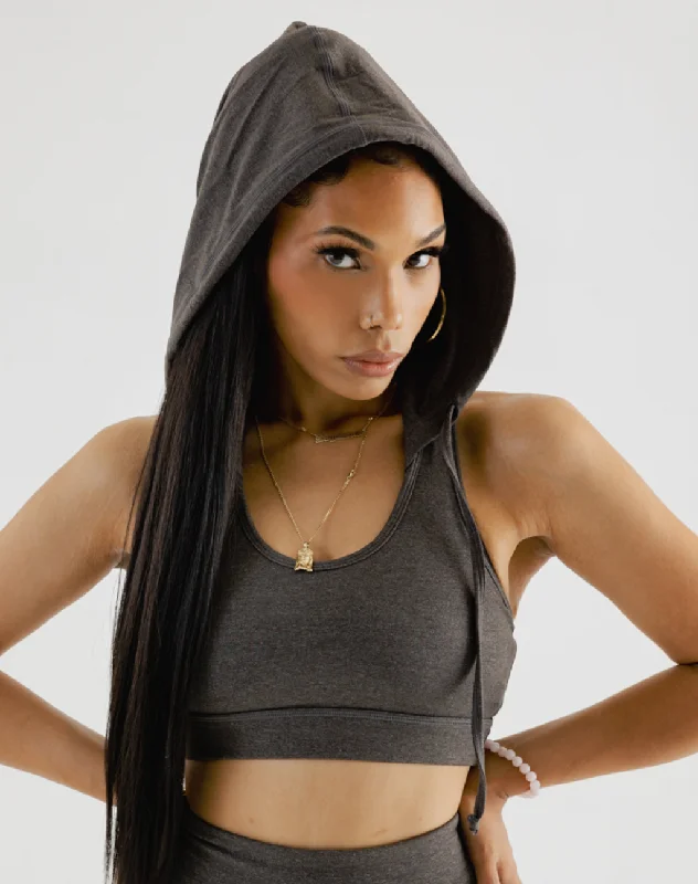 Hoodie Sports Bra Hoodie with Snap Buttons Easy Quick