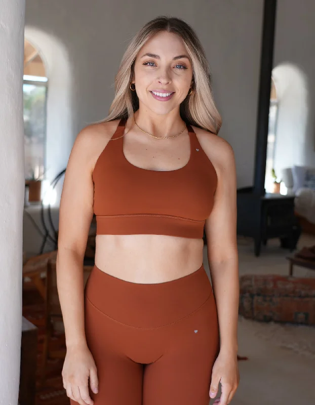 Impact Sports Bra - Terracotta Breathable Sports Bra