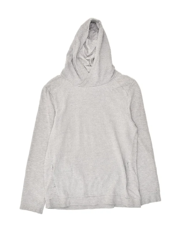 JULES Womens Hoodie Jumper UK 16 Large Grey Cotton Hoodie with Half-Zip Sporty Casual