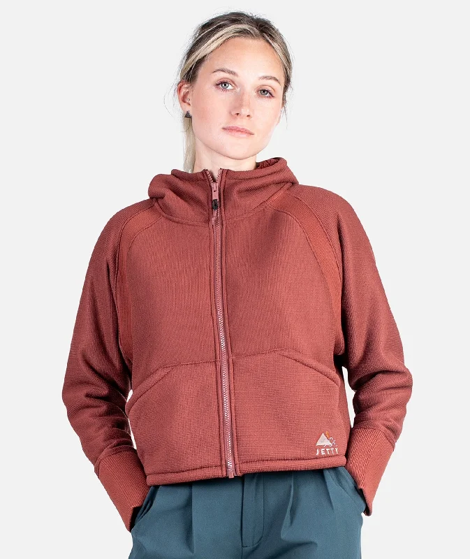 Longport Zip Up Hoodie - Cinnamon Hoodie with Batwing Sleeves Loose Dramatic