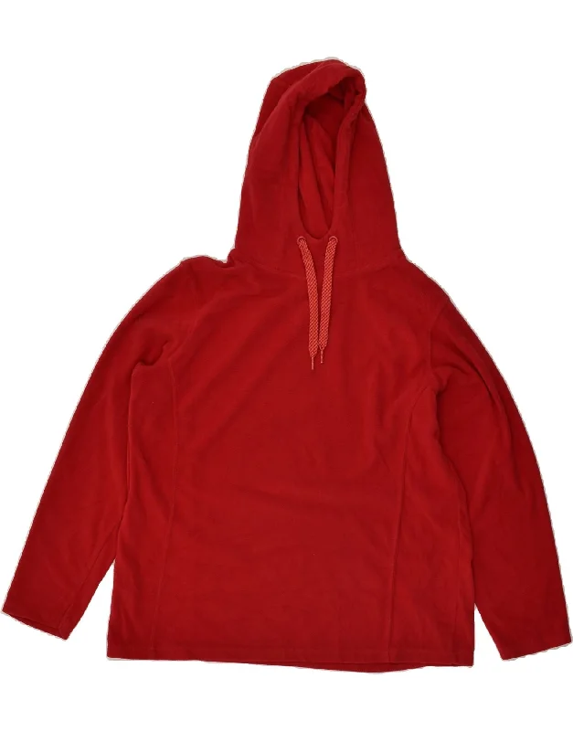 MOUNTAIN WAREHOUSE Womens Fleece Hoodie Jumper UK 18 XL  Red Polyester Hoodie with Embroidery Detailed Premium