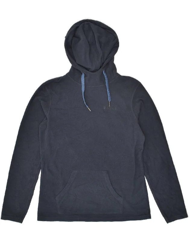 MOUNTAIN WAREHOUSE Womens Hooded Fleece Jumper UK 12 Medium  Navy Blue Hoodie with Rolled Sleeves Casual Relaxed