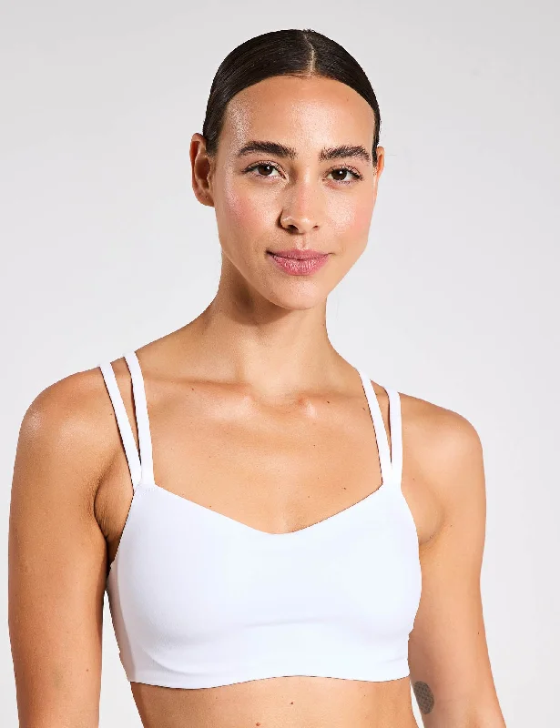 Zenvy Strappy Sports Bra - White Light Seamless Bra