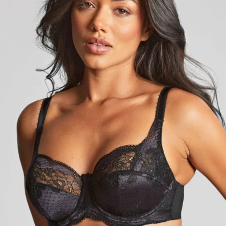 Panache Clara Full Cup Bra 7255 in Charcoal/Black Breathable Comfort Bra