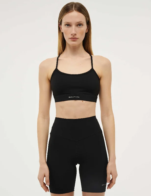 Signature Sports Bra - Black Chic Satin Bra