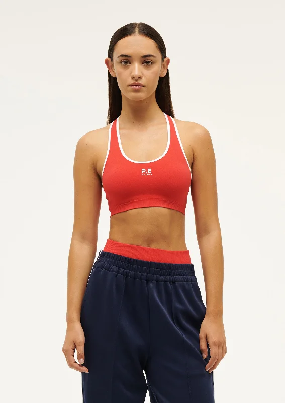 RESTORE SEAMLESS SPORTS BRA IN POPPY RED Soft Cup Bra