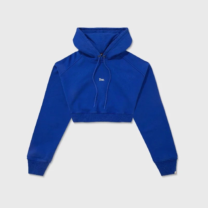 Retreat Crooped Hoodie - Blue Hoodie with Zipper Placket Modern Functional