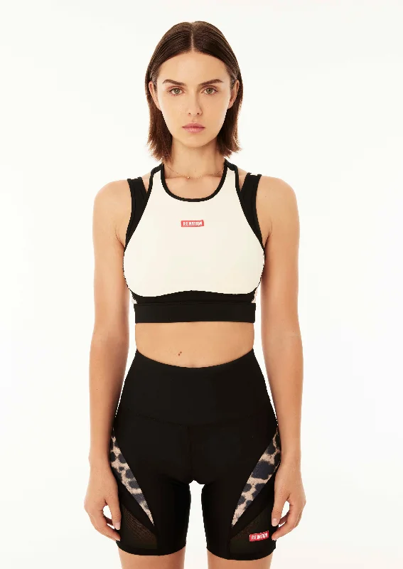 SILVERSTONE SPORTS BRA IN PEARLED IVORY Padded Push-Up Bra