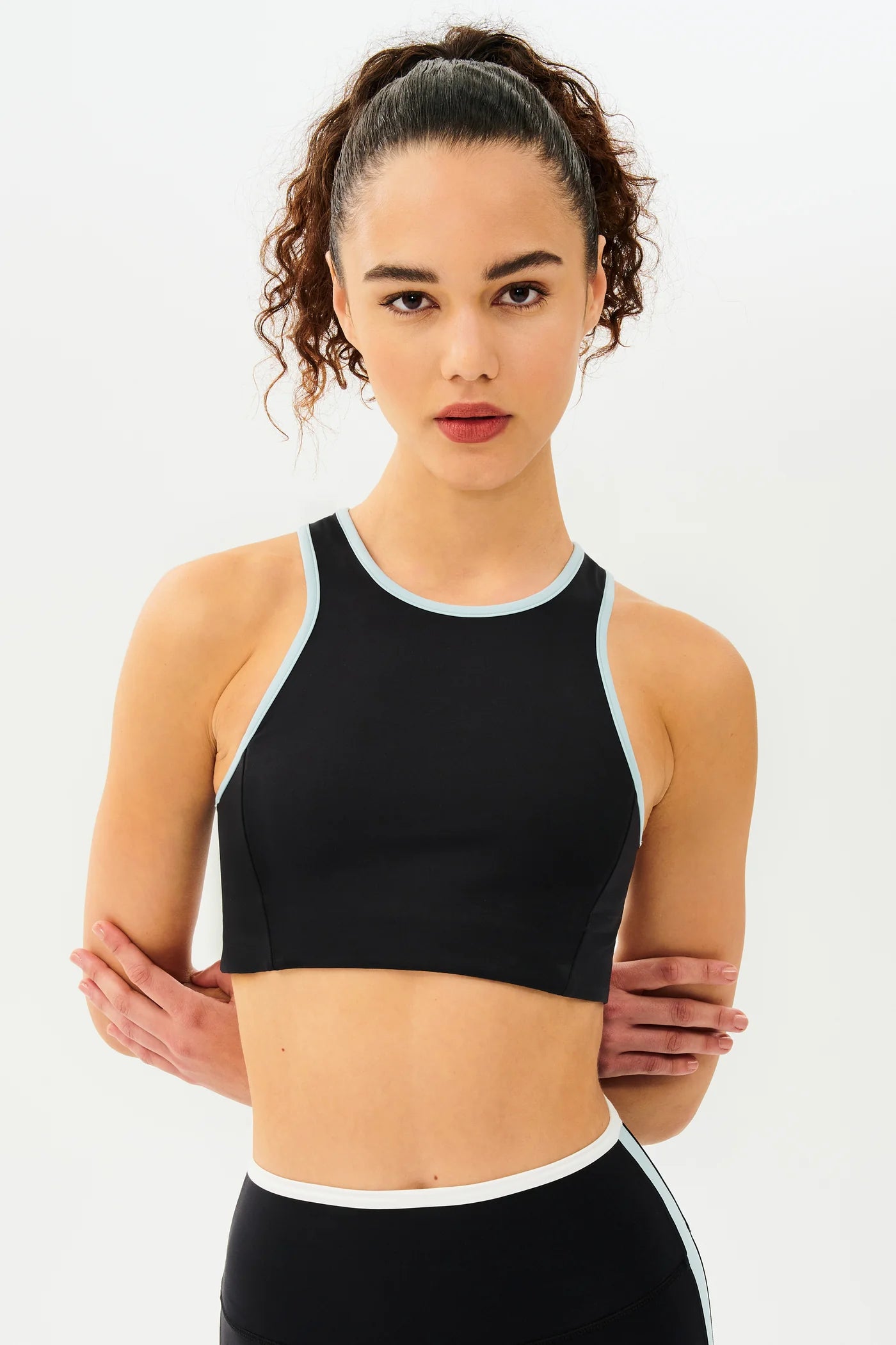 Splits59 Blake Rigor Sports Bra - Black Teal Light Padded Bra