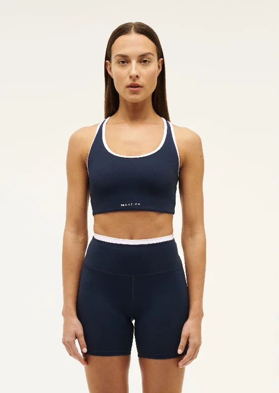 STELLAR SPORTS BRA IN DARK NAVY Sleek Sports Bra