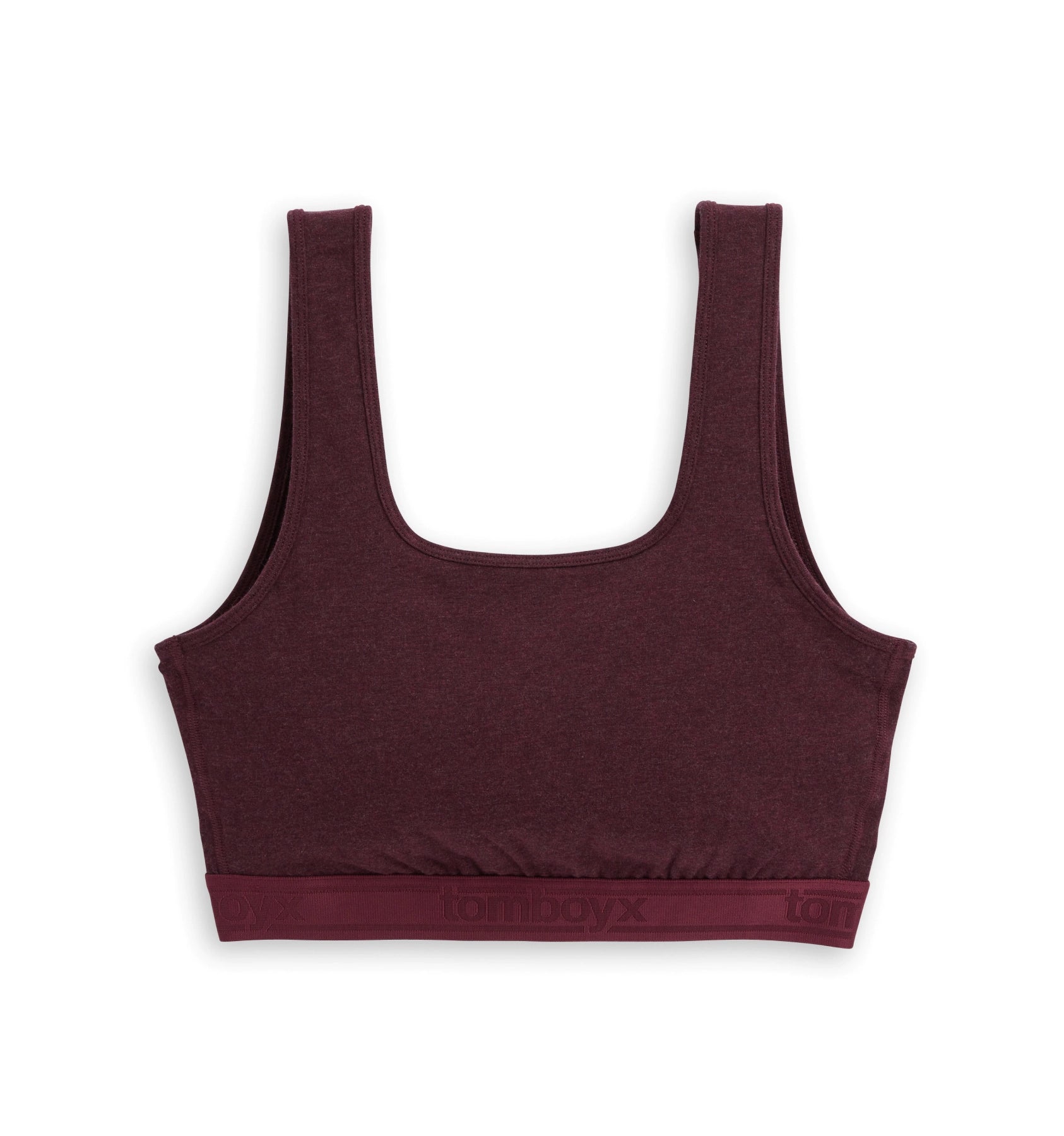 Straight Up Soft Bra - Black Cherry Heather Breathable Sports Bra