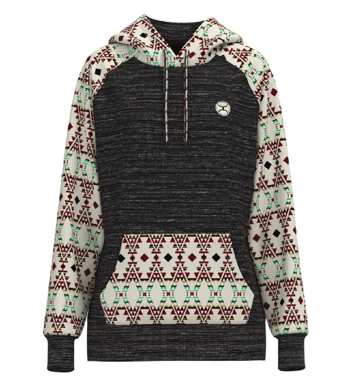 Summit Charcoal Aztec Women’s Hoodie Cotton Hoodie Fleece Lining Warmth