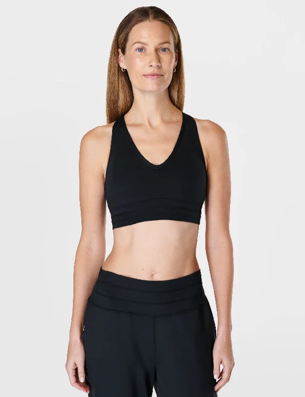 Gaia Yoga Bra - Black Seamless Wireless Bra