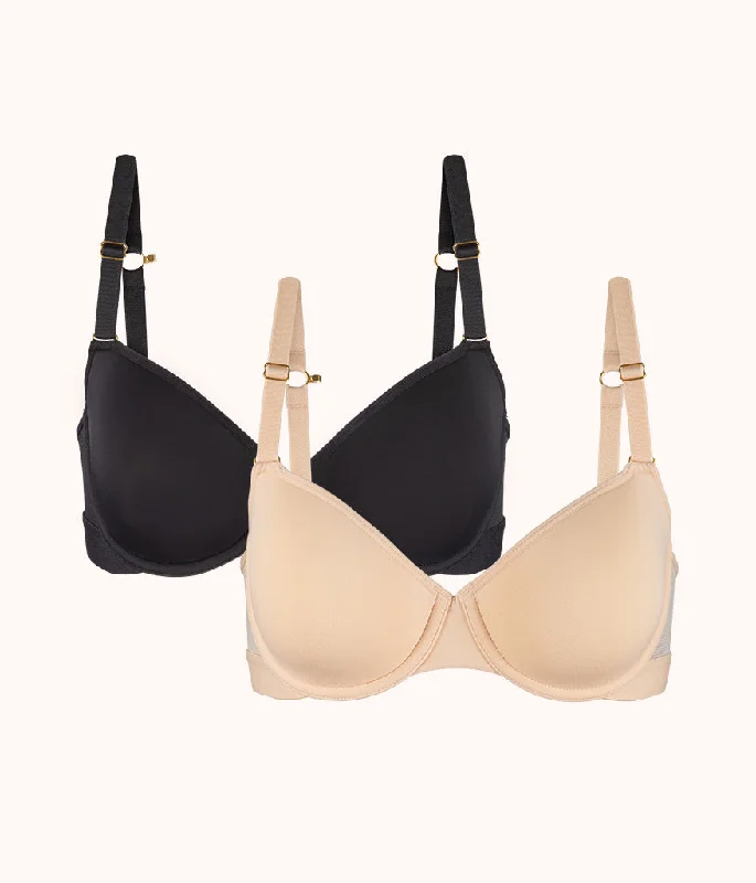 The Spacer Balconette Bra Bundle: Toasted Almond/Jet Black Ultra-Light Bra