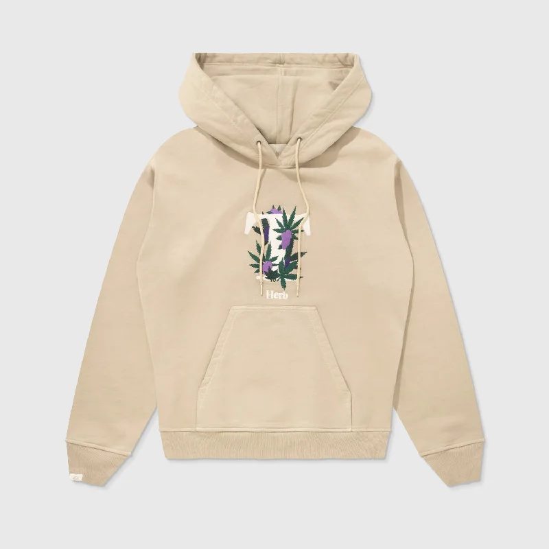 True X Herb Hoodie - Camel Hoodie with Cropped Fit Short Trendy