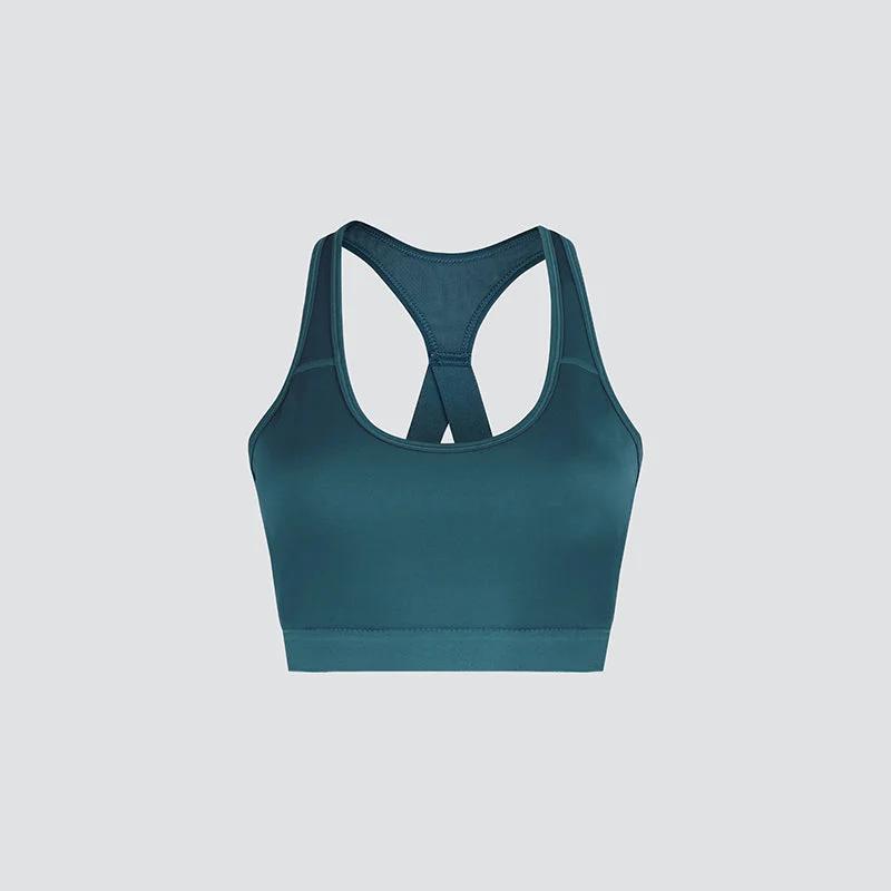 Turquoise Motion Sports Bra Full Coverage Bralette