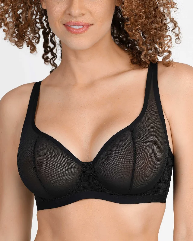 Ultrafine Mesh Underwire Bra Stretchy Full Coverage