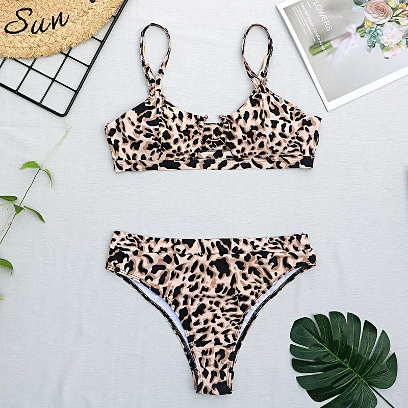 Libiyi-2020 New top sexy solid swimwear push up bikini Sleek Racerback Swimsuit