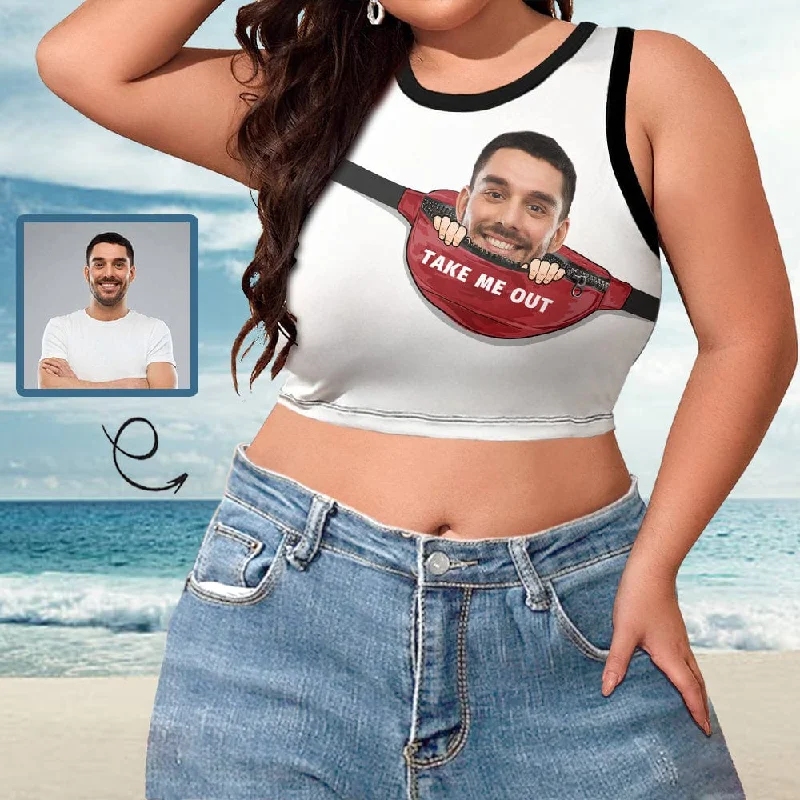 Print Your Face on Tops Zipper Bag Women's High Neck Crop Top Swimsuits Bustier Elegant Ruffle Swimsuit Print Your Face on Tops Zipper Bag Women's High Neck Crop Top Swimsuits Bustier Elegant Ruffle Swimsuit