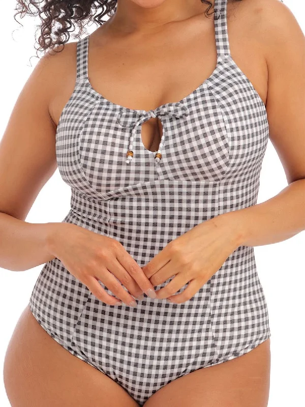 Checkmate Moulded Swimsuit - Grey Marl Cross-Back Bikini